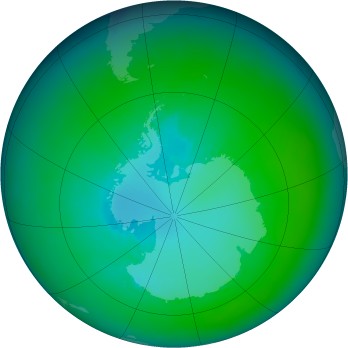 Antarctic ozone map for 2003-01